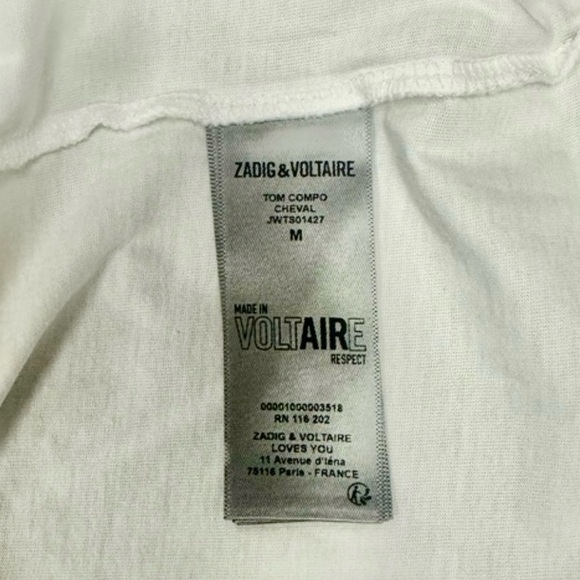 Zadig & Voltaire Tom Compo Oversized T- Shirt. - Picture 9 of 9